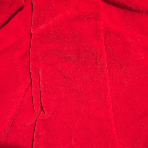 Vintage Red Velveteen Holiday Dress Jumper, Size 24 mos 100% Cotton, Button Back - Picture 7 of 8